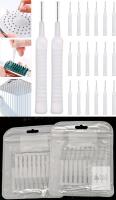 2 New Lieudage 20PCS Shower Head Nozzle Cleaning Brushes Gap Hole Anti-Clogging Cleaner Small Brushes Hole Pore Bottle Tube Pipe Nylon Bristle Cleaner Tool for Bathroom Home Supplies (40pcs Total)