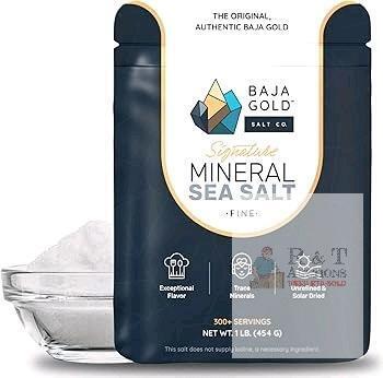 New Baja Gold Mineral Sea Salt - Pure & Organic Real Salt for Cooking & Baking | Fine Grind Sea Salt - Low Sodium | Natural Baja Salt - Ideal for All Culinary Uses | 1 lb. Resealable Bag, 300+ Servings