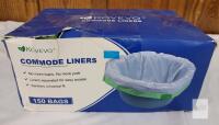 NEW Kovevo AYCL150 Disposable Commode Liners, 150 Count, 21x16 Inches, Leak-Proof with Absorbent Pads