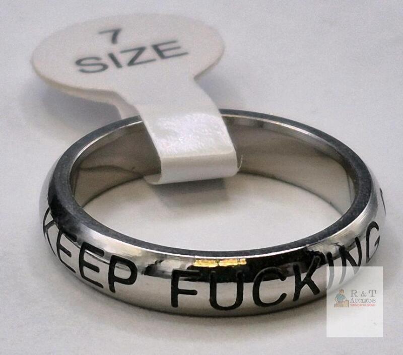 new Jude Jewelers 4mm Stainless Steel Motivational Mantra Ring, Size 7, Polished Silver Finish