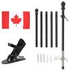 New - TTFP Flag Pole Outdoor, 6.4 ft Canadian Flag Pole with Holder Bracket and 3' X 5' Canada Flag (Black)