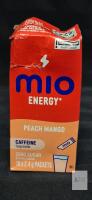 MiO Energy Peach Mango Drink Mix, 10 Packets, 81mg Caffeine, Zero Sugar, 2028 Expiry