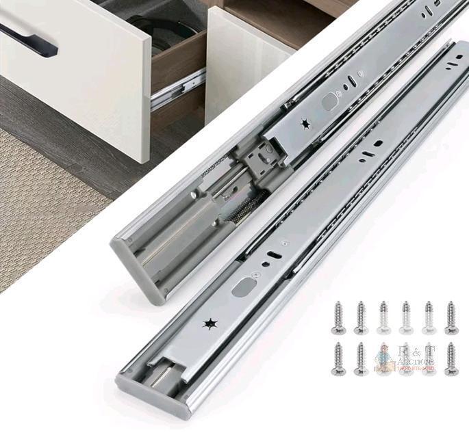 New - 2-Pairs HomDIY 18" Soft Close Drawer Slides Heavy Duty . Homdiy Full Extension Drawer Slides Ball Bearing Slides for Cabinets, 100 LB Capacity