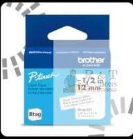 New Brother Genuine P-Touch Btag BTAG231 Black on White Label Tape ~1/2in by 13.1ft (12mm x 4m). (Works Only with Brother PT-N10, PT-N20, PT-N25BT Label Makers)<br/>