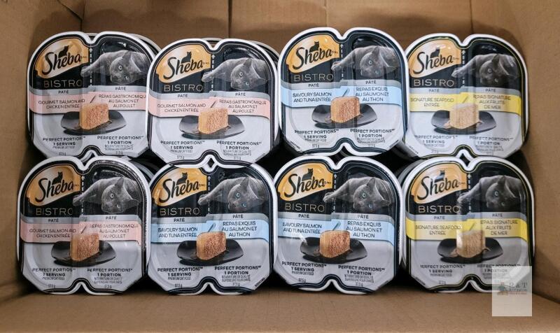 [BB 2027/02/01] Sheba Bistro Cat Food 24 Double Packs Seafood , Salmon & Salmon and Chicken .