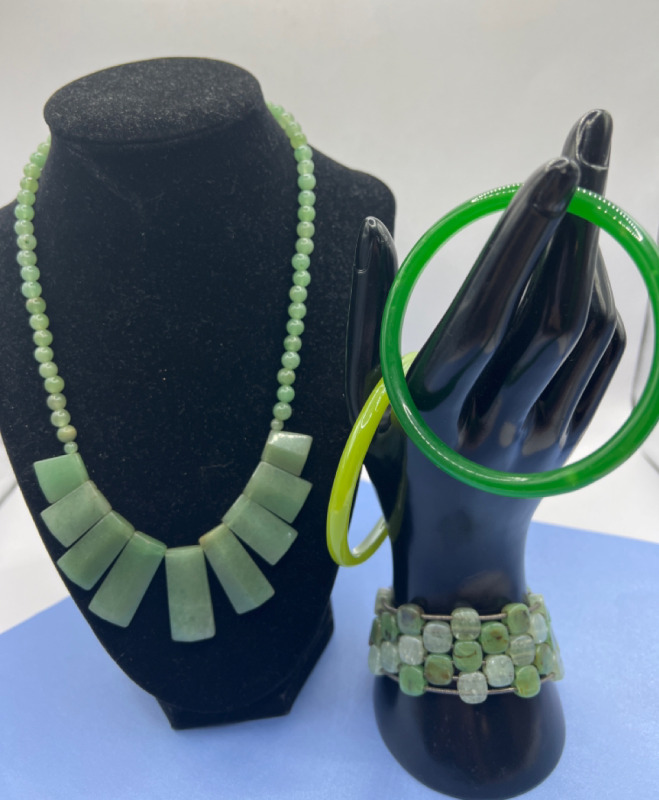Jadeite Drop Bead Necklace Bracelets