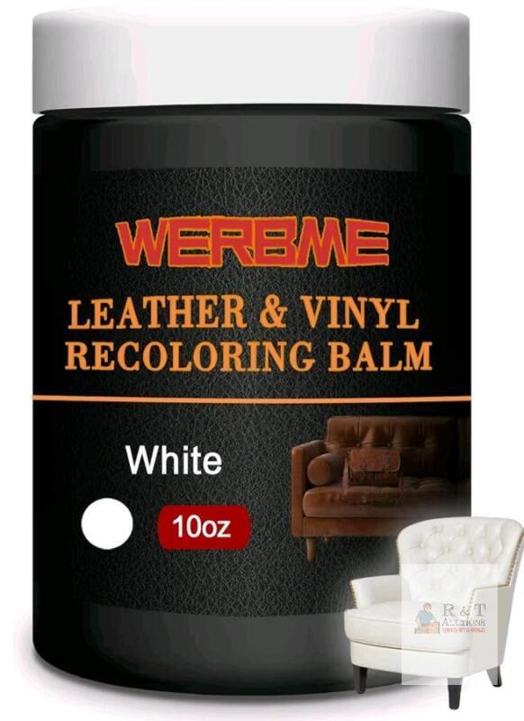 New - Leather Recoloring Balm & Color Restorer - 10OZ Multipurpose Dye & Paint for Faded Leather Couches, Car Seats, Shoes | Fix Scratches on Clothing, Furniture & Accessories(White)