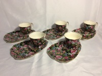 5 Vintage Royal Winton Grimwades Chelsea Snack Plates & Cups