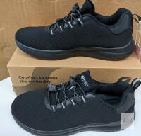 STQ Women's Knit Athletic Sneakers Size 7.5 All Black Slip-On Lightweight Mesh, Model ST230301NEW