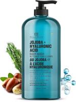 New Botanic Hearth Jojoba & Hyaluronic Acid Body Wash | Shower Gel - 16 fl oz with Sea Butter & Sweet Almond Oil | Moisturizing Body Wash Shower Gel for Softer, Smoother Skin | Sulfate & Paraben Free