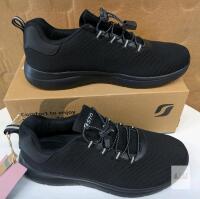 NEW STQ Women's All Black Sneakers, Model ST230301NEW, Size 9.5, Breathable Mesh, Memory Foam Insole