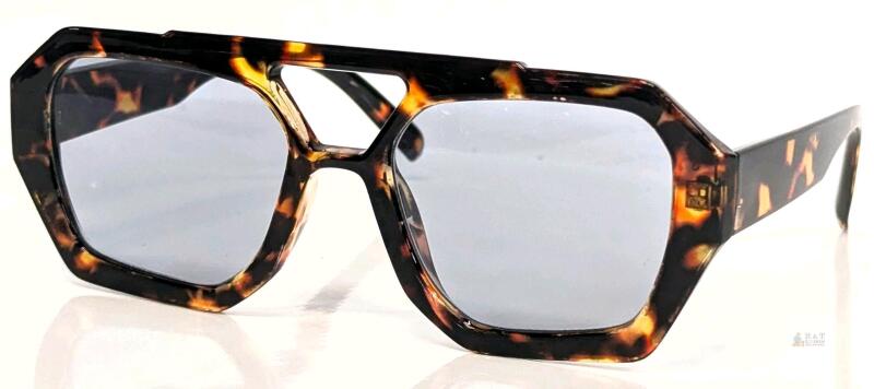 New Ljczka Trendy Hexagonal Aviator Sunglasses for Women, Gray Lenses Thick Square Frame Double Bridge Sun Glasses