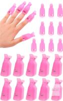 20 New Gel Nail Polish Remover Wrap Clips Acrylic Nails Art Soak Off Clip UV Manicure Pedicure Nail Tool Pink Color (2 Packs of 10)