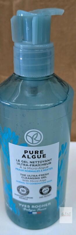 NEW Yves Rocher Pure Algue Ultra-Fresh Cleansing Gel 390ml Pump, Normal/Combination Skin, Sulfate-Free