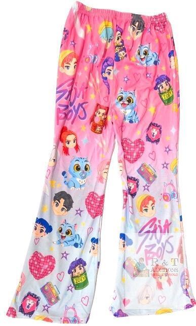 New Size 160 (10-11yrs) Girls Chibi K-Pop Demon Hunters / Saja Boys Style Flared Lounge Bottoms