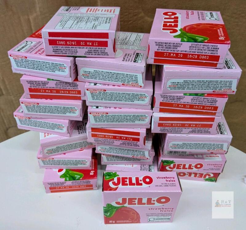 JELL-O Strawberry Gelatin Dessert Mix 85g Box, Best Before May 2027,