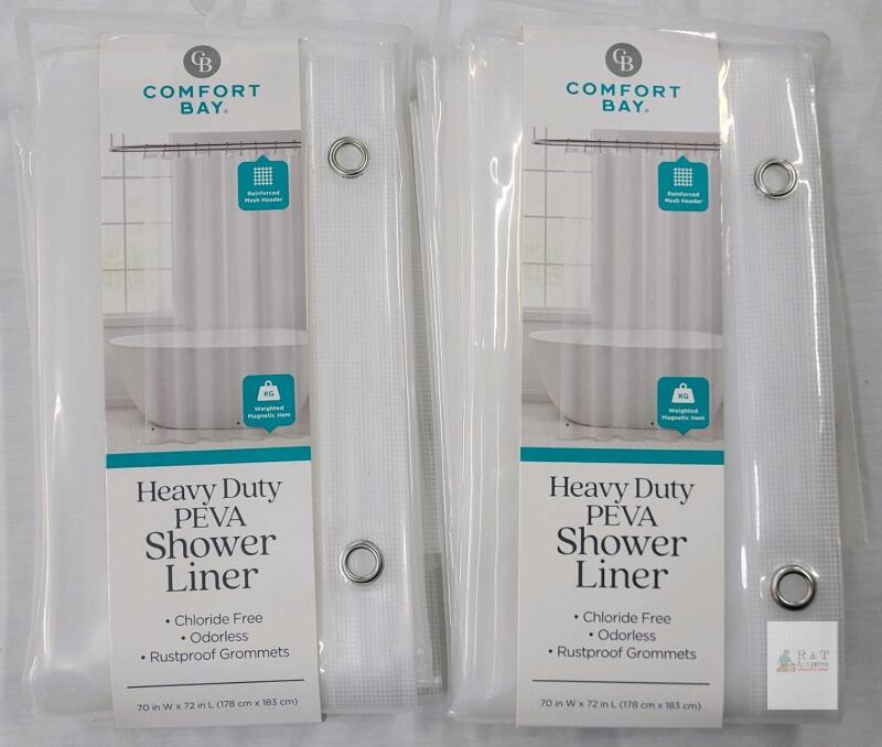 New - 2 Shower Liners - measures 70"W&times;72"L