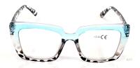 New +2.50 Retro Gradient Blue & Leopard Print/Turtleshell Reading Glasses