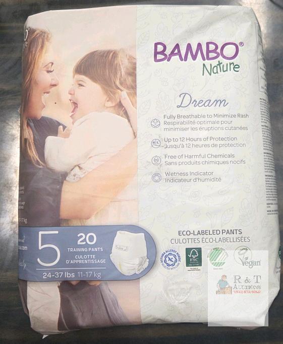 Bambo Nature Dream Size 5 Training Pants, 20 Pack, 24-37 lbs, Eco-Labeled, Hypoallergenic, FSC