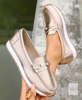 New Size 39 EU Women's, Metallic Slip-On Loafers, Fashion Casual Comfortable Lazy Shoes