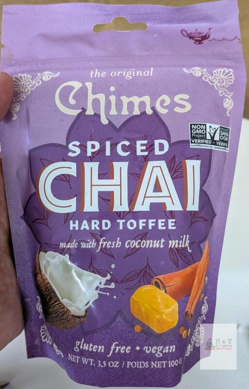 Chimes Spiced Chai Hard Toffee, 3.5 oz, Vegan, Gluten-Free, Non-GMO, Exp 2027/03/07