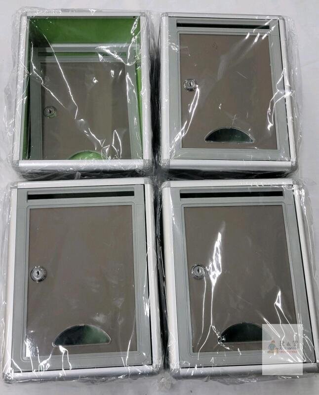 Four (4) New Suggestion Box Drop Box with Lock and Slot Wall Mount