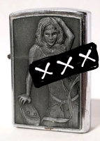 Adults Topless Lady Zippo-Style Flint Wheel Ignition Lighter.
