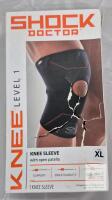 Shock Doctor 865 Knee Sleeve XL, Level 1, Open Patella, Compression Support, Black