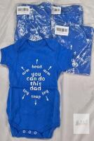 NEW Blue 12-18M Baby Bodysuit, "You Can Do This Dad" Print, Short Sleeve, 4-Pack, Snap Closure