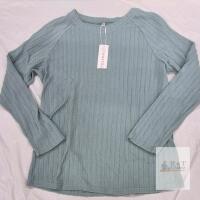 WNEEDU Women&rsquo;s Cable Knit Crew Neck Pullover Sweater, Light Blue, Large, New with Tags