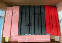 Rectangular Jewelry Gift Boxes 8x2x1 Inch Black Pink Red Ribbon Bow, Cardboard Packaging, Set