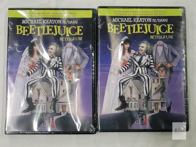 2 NEW Beetlejuice 20th Anniversary Deluxe Edition DVD, New Sealed, Region 1, Bilingual Packaging