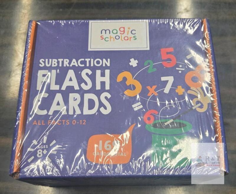 Magic Scholars Subtraction Flash Cards, 169 Cards, Ages 8+, Answers on Back, 0-12 Facts, 2 Rings