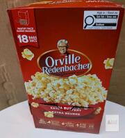 Orville Redenbacher Extra Buttery Microwave Popcorn, 18 Bags, 1.47 kg, Non-GMO, Gluten-Free