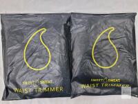 Two (2) New Sweet Sweat Waist Trimmer for Women and Men - Sweat Band Waist Trainer for High-Intensity Training & Workouts - Large : fits Waist upto 44"
