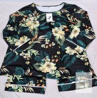 NEW Vintatre Women's XL Black Floral Long Sleeve Pajama Set
