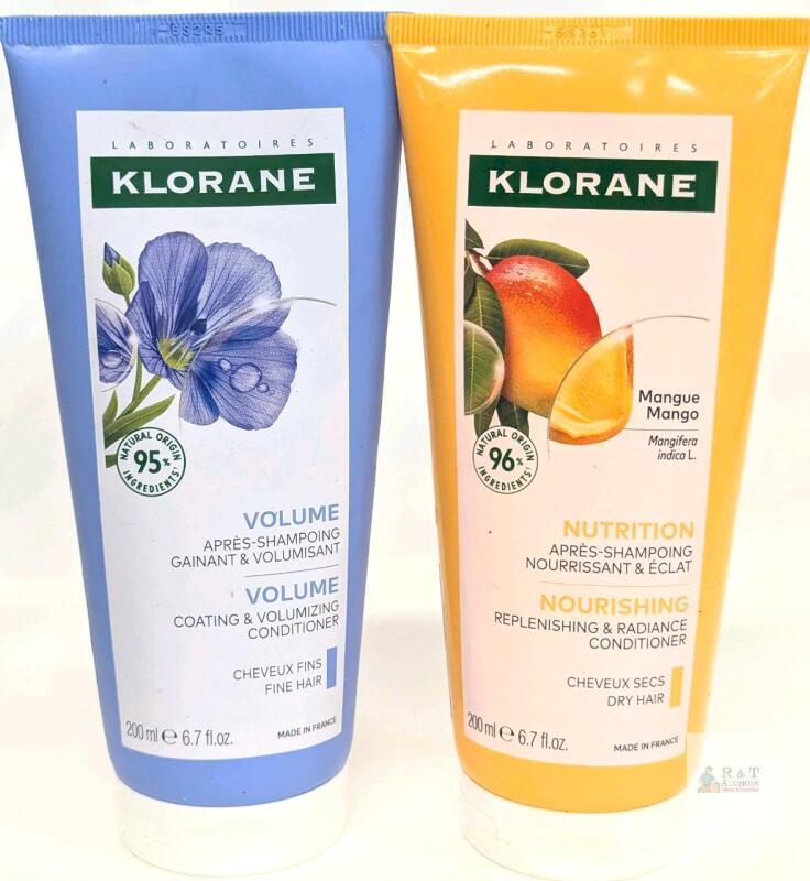 Klorane Volume Flax & Nourishing Mango Conditioner Set, 6.7 fl oz, Fine/Dry Hair, Made in France Note: Online returns. Volumes may be lower than listed