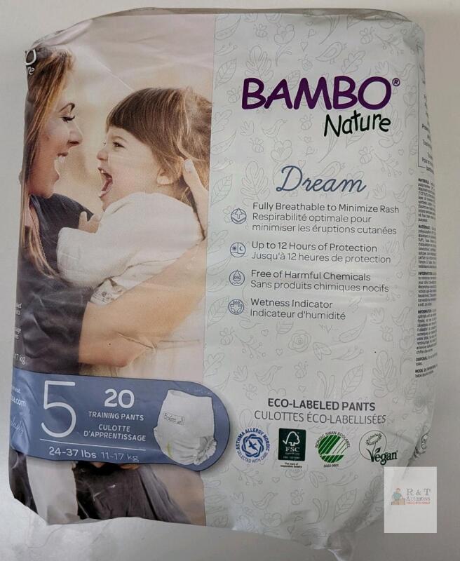 Bambo Nature Dream Training Pants Size 5, 20 Count, 24-37 lbs, Eco-Friendly, Chemical-Free