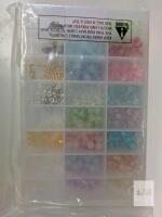 Crystal Tec Beading Kit, 15 Compartments, Multicolor Beads, 0.8mm Cord, Scissors, Box
