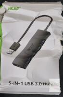 Acer ODK350 5-IN-1 USB 3.0 Hub, 4 USB-A, 1 USB-C Power, Windows/Mac/Linux Compatible, Black