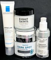La Roche-Posay Effaclar Duo, Eight Saints Vitamin C Cream, Aurivoy Dark Spot, TLM Foundation Lot Note: Online returns. Volumes may be lower than listed