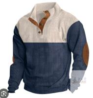 New - VOGstart Mens Sz. MEDIUM Corduroy Fleece-Lined Sweatshirts Winter Heavyweight Casual Fashion Button Pullover