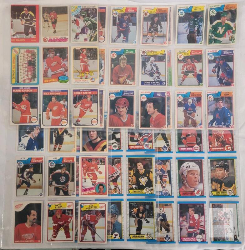 1973 - 1989 O Pee Chee NHL Hockey Trading Card Singles , 54 Trading Cards