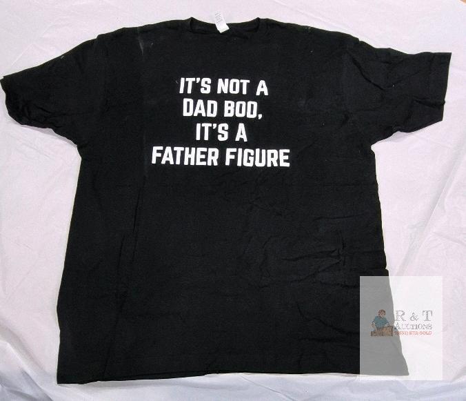 NEW XL Black Cotton T-Shirt, "It's Not a Dad Bod, It's a Father Figure" Graphic,