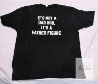 NEW XL Black Cotton T-Shirt, "It's Not a Dad Bod, It's a Father Figure" Graphic,