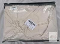 NEW Rvciby CK001-B-Q Queen Beige Microfiber 4-Piece Bed Sheet Set with Deep Pockets