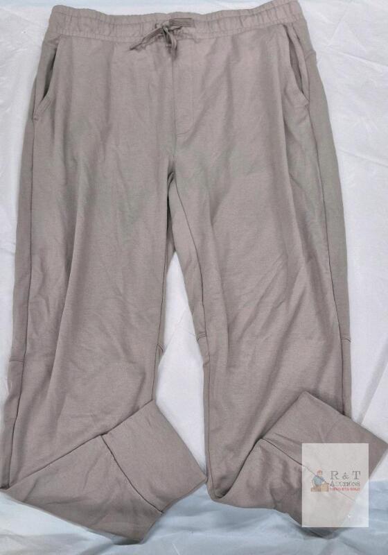 NEW Lol&euml; Jogger Pants Large Taupe, Elastic Waist & Drawstring, Pockets, Ribbed Cuffs, Women&rsquo;s