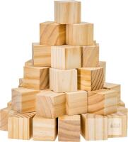 New 30pcs Blank Unfinished Wooden Cubes for Arts and Crafts 2" &times; 2" &times; 2"
