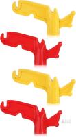 New 4pcs Plastic Utility Hook, Extension Pole Hanger Attachments Telescoping Pole Boat Pole Accessories Threaded Poles Screw-On Pole Adapter for Hanging Halloween Christmas Light (Red, Gold Yellow)