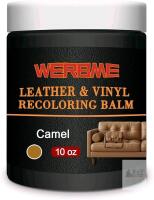 New Leather Recoloring Balm & Color Restorer - 10OZ Multipurpose Dye & Paint for Faded Leather Couches, Car Seats, Shoes | Fix Scratches on Clothing, Furniture & Accessories(Camel)